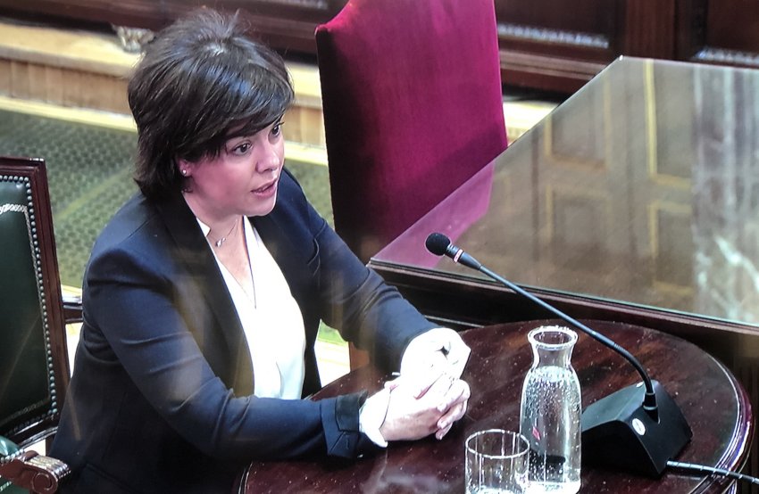 Former Spanish deputy prime minister Soraya Sáenz de Santamaria, testifying