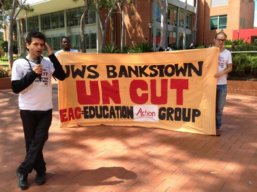 Student protest against course cuts