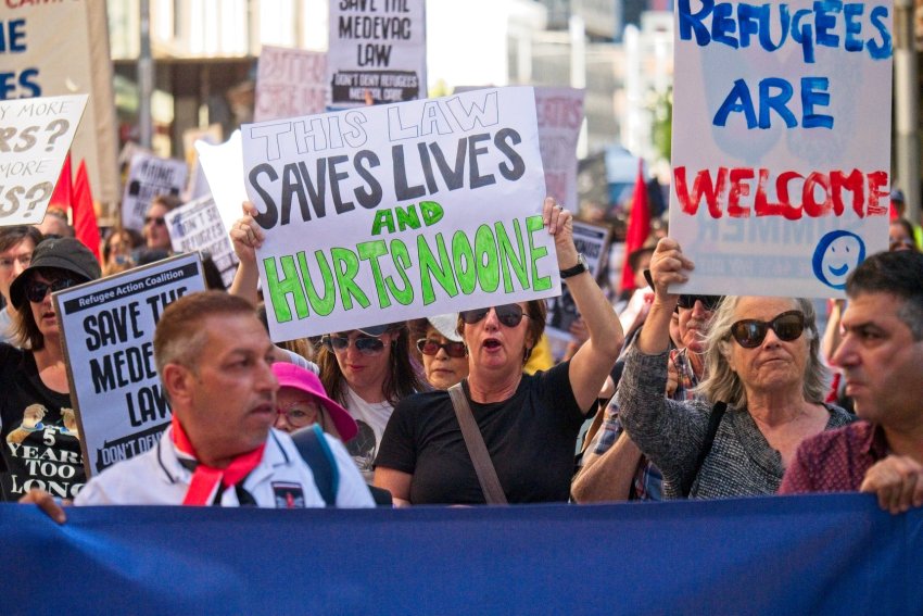 Defend Medevac protest in Sydney on November 9.