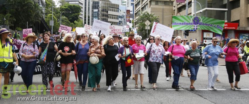 Participants in the 1978 Brisbane IWD rally led the march