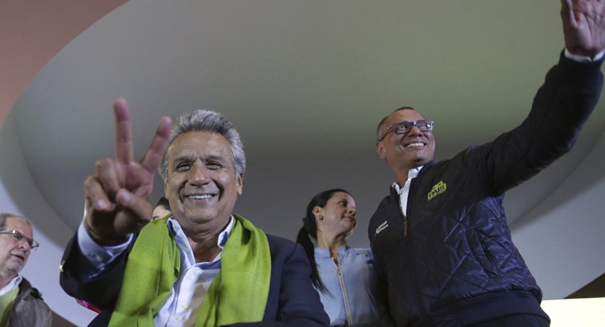 Newly elected President Lenin Moreno and his Vice-President Jorge Glass.