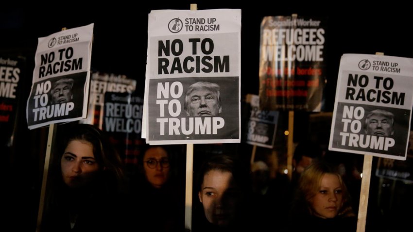 A London protest against Donald Trump.