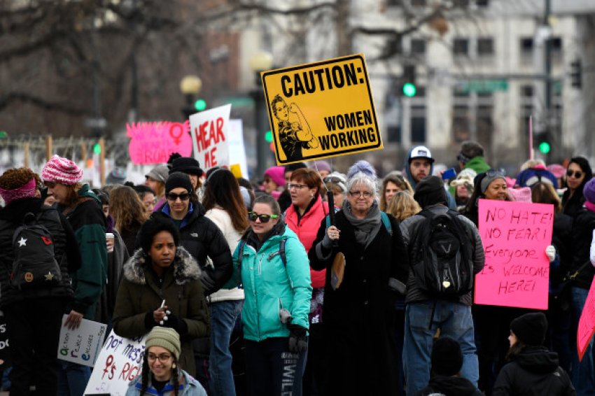 Women's March against Trump in Denver, Colarado on February 21.