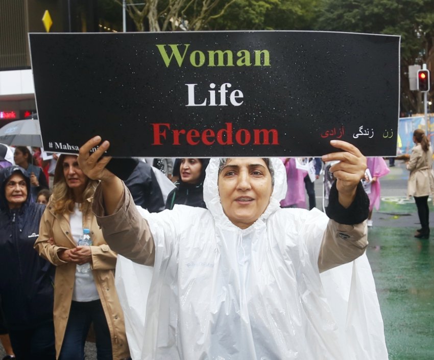 ‘Woman, Life, Freedom’ — Protesters show solidarity with the Iranian uprising on October 22