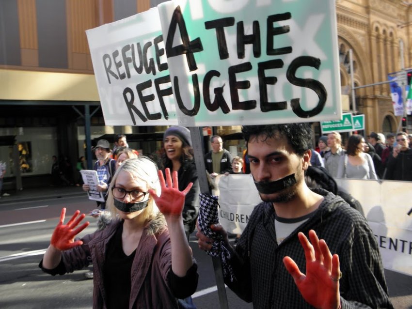 World refugee day rally, Sydney June 19.
