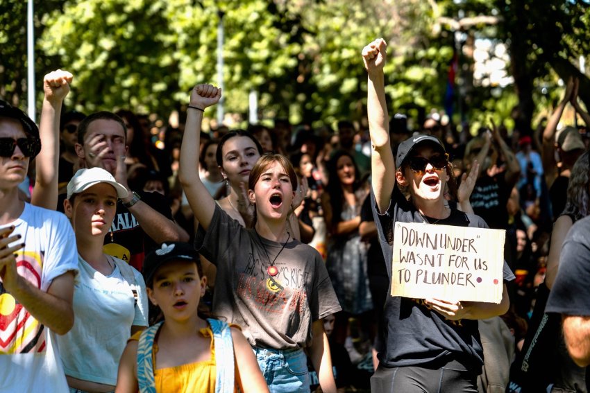 Survival Day in Gadi/Sydney on January 26. Photo: Zebedee Parkes