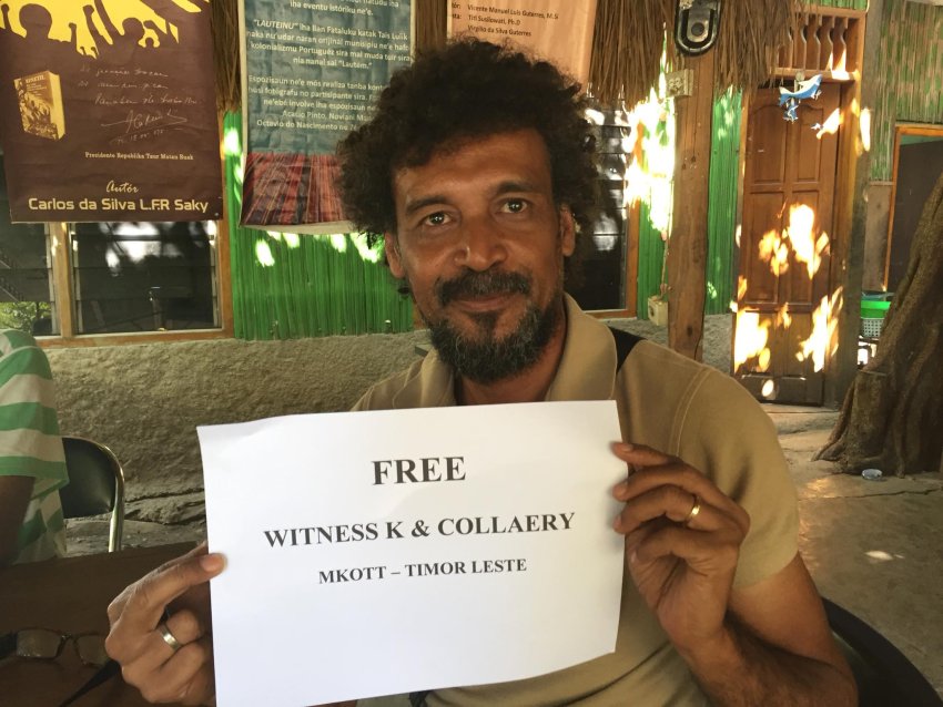 'Our solidarity with Witness K & Collaery'