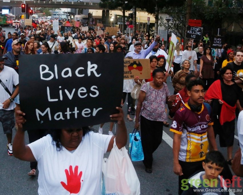 Justice for Kumanjayi Walker protest in Brisbane on November 13.