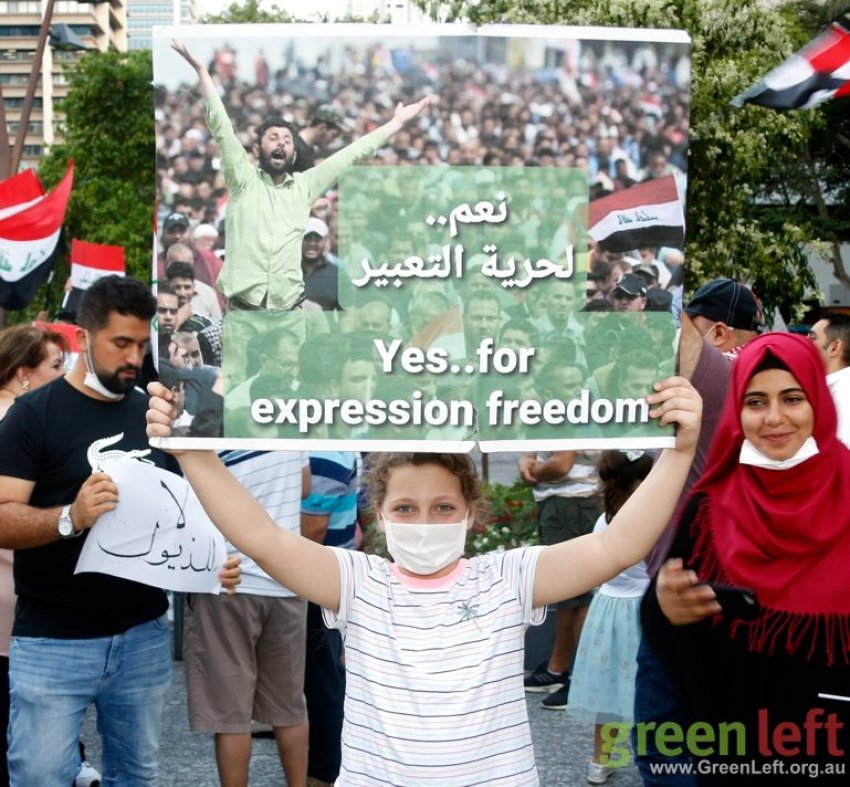 An Iraq solidarity protest in Brisbane on November 23.