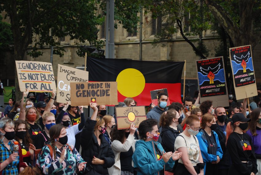 Melbourne Invasion Day 2021 protest: Photo: Chloe DS