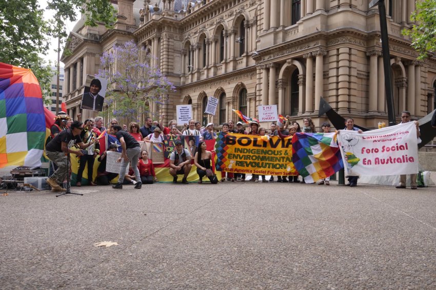Bolivia solidarity protest in Sydney on November 17.