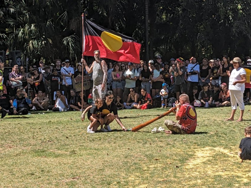 Raising the flag in Boorloo/Perth