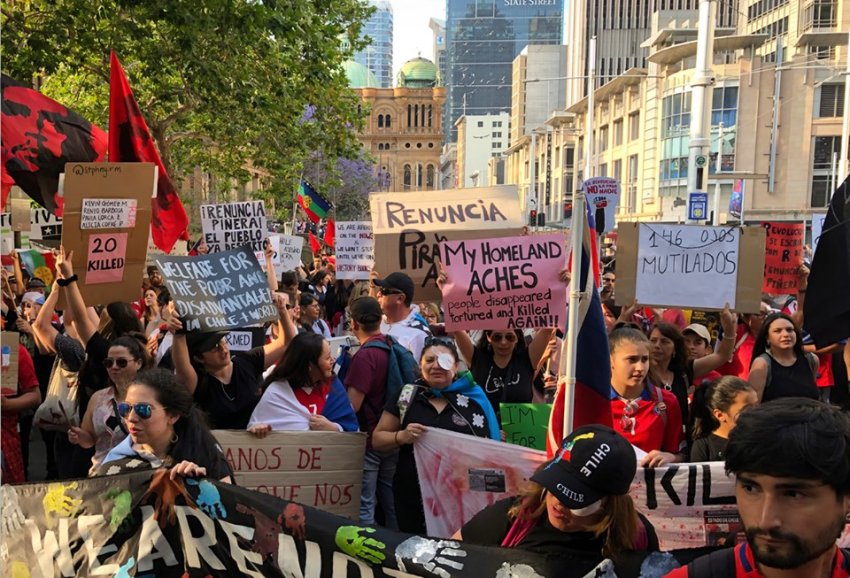 A Chile solidarity rally in Sydney on November 2.