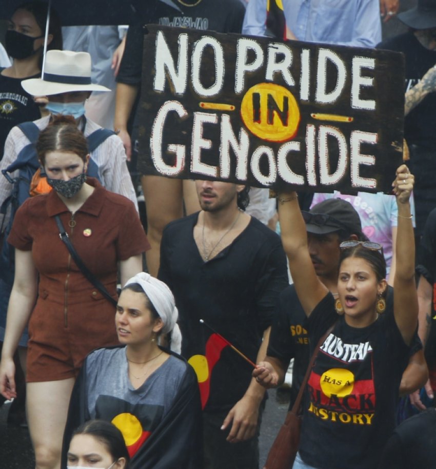 No pride in genocide. Brisbane. Photo: Alex Bainbridge