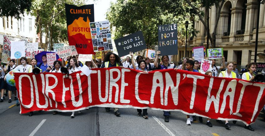 Our future can't wait: lead banner at the School Strike 4 Climate
