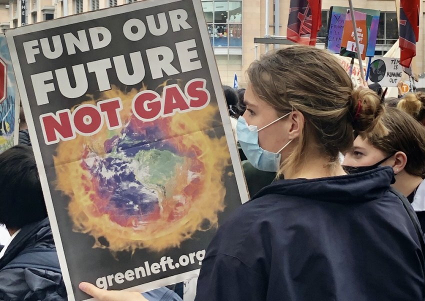 Fund our future, not gas protest