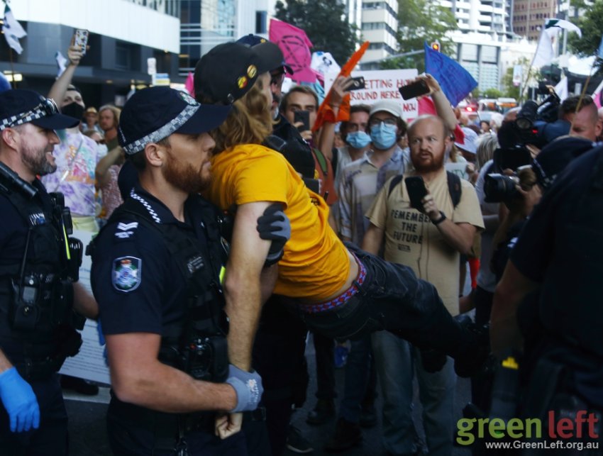 Police arrest peaceful protester