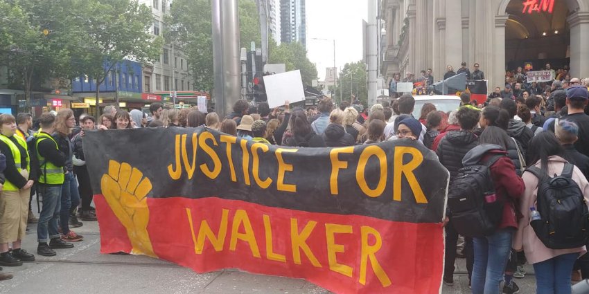 Justice for Kumanjayi Walker protest in Melbourne on November 13.