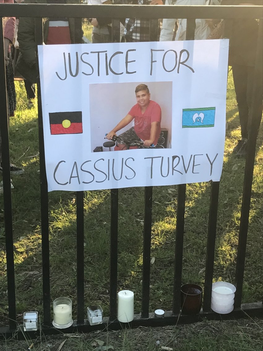 Mt Druitt, in Western Sydney. Vigil for Cassius Turvey