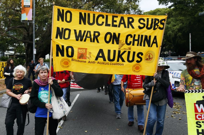 No nuclear subs, no war on China: Anti-AUKUS protest