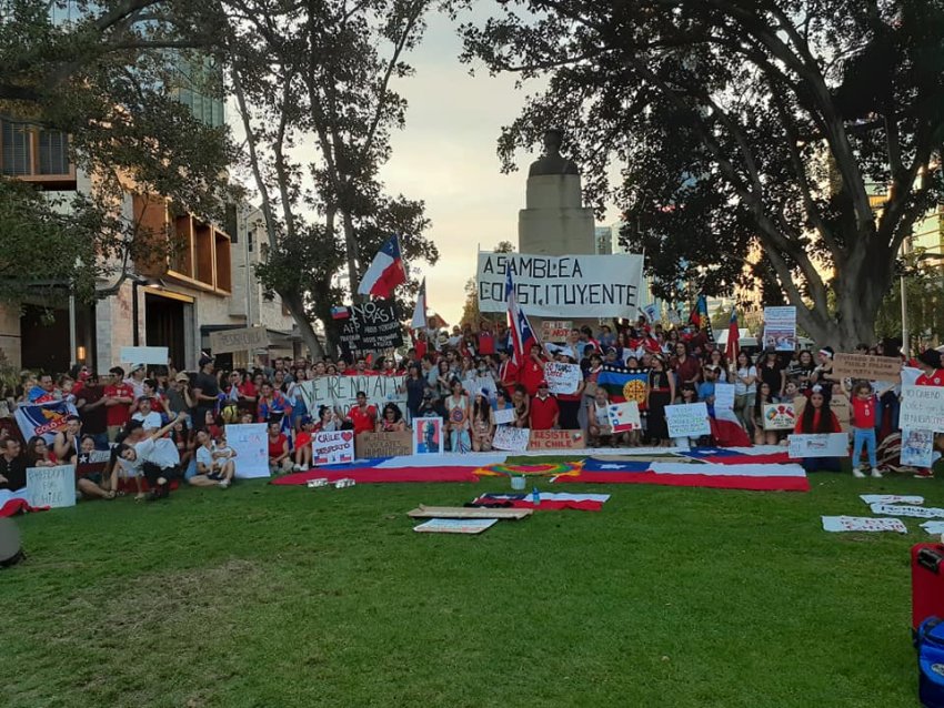 Chile solidarity rally Perth October 25.