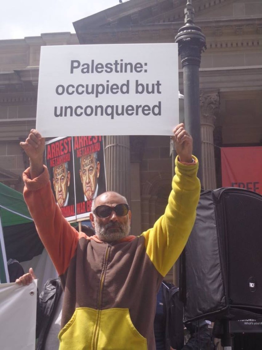 Melbourne protest against visit of Israeli Prime Minister, Benjamin Netanyahu.