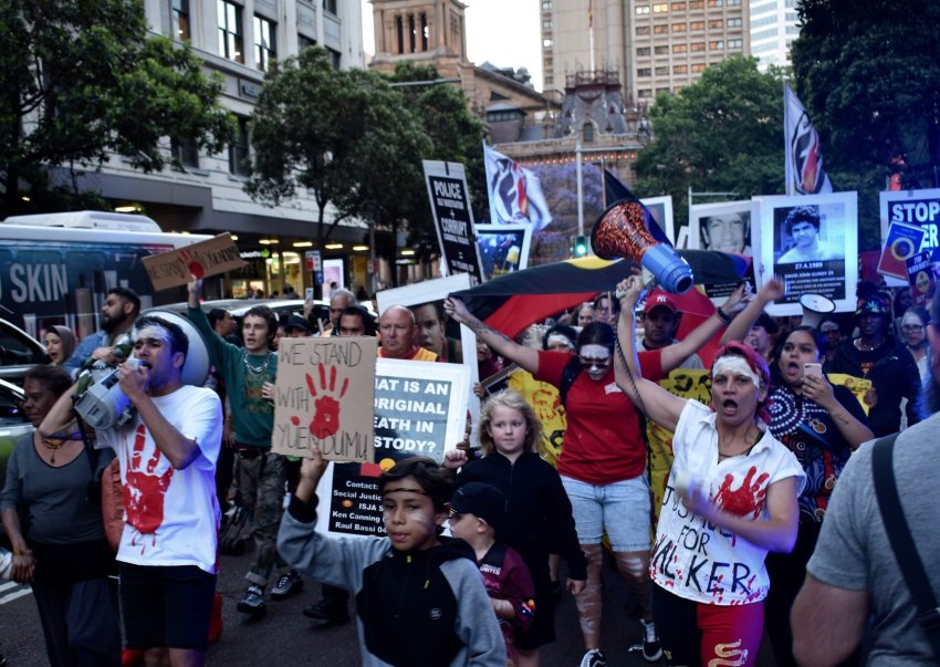 Justice for Kumanjayi Walker protest in Sydney on November 13.