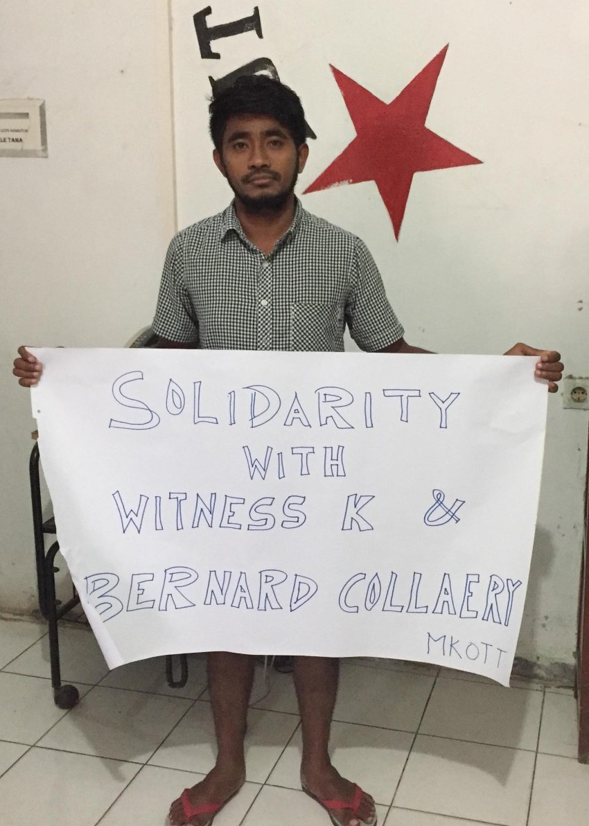 'Our solidarity with Witness K & Colleary' 