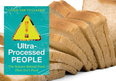 book cover, loaf of processed bread