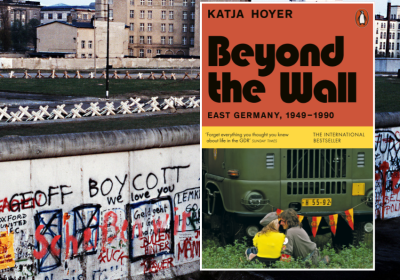 book cover and historical pic of Berlin Wall