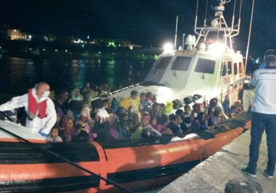 Refugees rescued from the Mediterranean