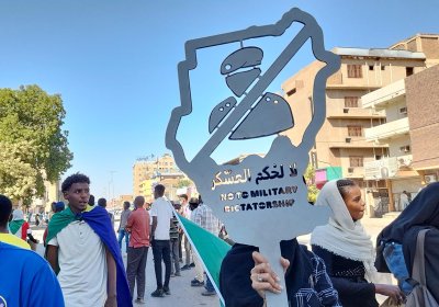Demonstration against military dictatorship in Sudan. Photo: Gwenaelle Lenoir
