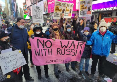 Anti-war protest in the United States. Photo: Code Pink/Twitter