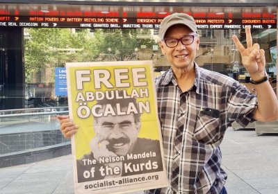A Free Ocalan protest in Sydney, Australia