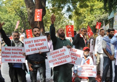 Protesting Jammu and Kashmir evictions