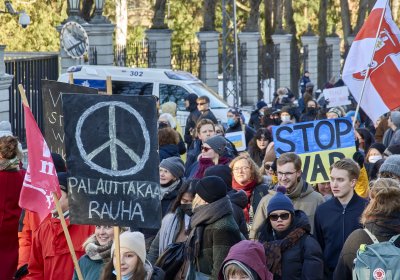 Anti war protest in Helsinki