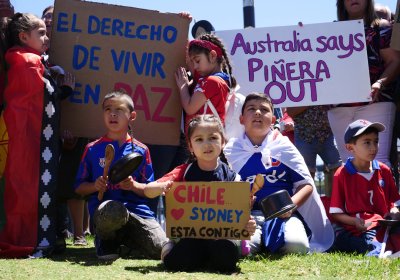 A Chile solidarity protest in Sydney on October 27.