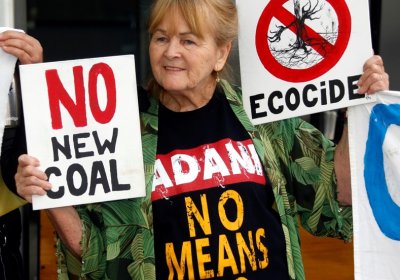 A Stop Adani protest in Brisbane on October 23.