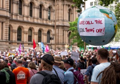 A climate action protest in Sydney on February 22. 