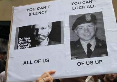 Placard at "Defend Wikileaks" rally, Sydney, January 15.