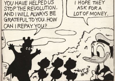 Donald Duck helping stop a revolution