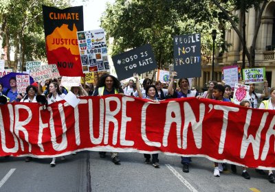 Our future can't wait: lead banner at the School Strike 4 Climate