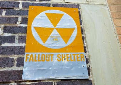 nuclear fallout-shelter sign