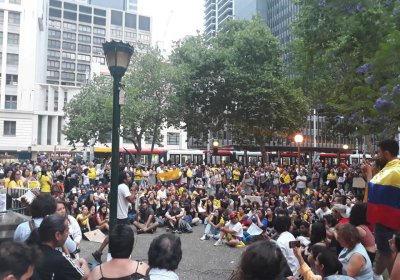 Sydney in solidarity with Colombia's National Strike on November 21.