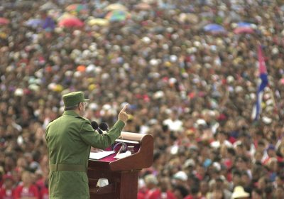 Fidel Castro addressing a rally