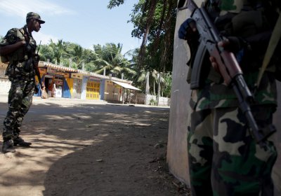 Sri Lankan military checkpoint.