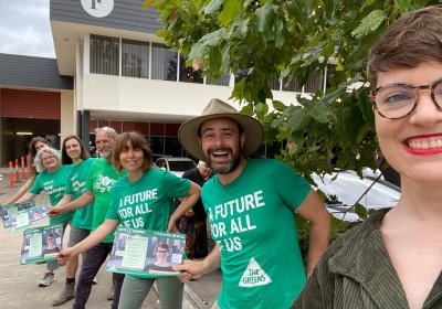 Greens campaigners in South Brisbane