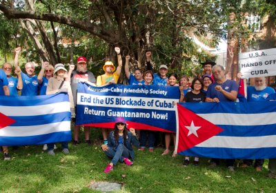 Australia-Cuba Friendship Society volunteers launch the campaign on June 3
