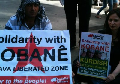 Solidarity action in Sydney with the Kurdish resistance in Kobane on October 7.