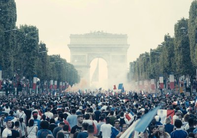 French World Cup victory celebrations ironically opening Les Miserables, which shows the oppression 